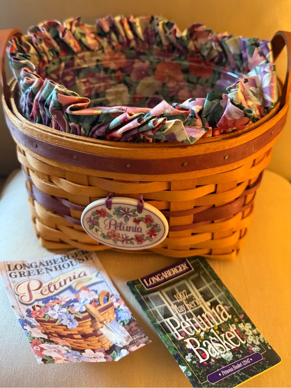 LONGABERGER 1997 MAY SERIES PETUNIA BASKET SET